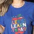 Let's Learn Today Teacher Motivational Back To School Women's Heather T-Shirt Heather True Royal Let's Learn Today Teacher Motivational Back To School Women's Heather T-Shirt Heather True Royal