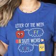 Letter Of The Week Ff Sight Word Teacher Squad Women's Heather T-Shirt Heather True Royal Letter Of The Week Ff Sight Word Teacher Squad Women's Heather T-Shirt Heather True Royal