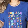 You Are Letters Alphabet Learn ABCs Inspiration Teacher Life Women's Heather T-Shirt Heather True Royal You Are Letters Alphabet Learn ABCs Inspiration Teacher Life Women's Heather T-Shirt Heather True Royal