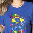 Level Up Your Education Gaming Inspired Teacher Gamers For Men Women Kids Women's Heather T-Shirt Heather True Royal