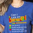 Can I Lick It Periodic Table Chemistry Teachers Women's Heather T-Shirt Heather True Royal Can I Lick It Periodic Table Chemistry Teachers Women's Heather T-Shirt Heather True Royal