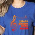 Life Is Better With Music Theory Musician Teacher Notes Clef Women's Heather T-Shirt Heather True Royal Life Is Better With Music Theory Musician Teacher Notes Clef Women's Heather T-Shirt Heather True Royal