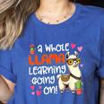 Llama Learning Teachers Students Alpaca Lover Back To School Women's Heather T-Shirt Heather True Royal Llama Learning Teachers Students Alpaca Lover Back To School Women's Heather T-Shirt Heather True Royal