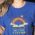 Take a Look It's In a Book Vintage Reading Teacher Rainbow Women's Heather T-Shirt Heather True Royal Take a Look It's In a Book Vintage Reading Teacher Rainbow Women's Heather T-Shirt Heather True Royal
