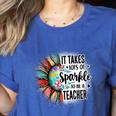 It Take Lots Of Sparkle To Be A Teacher With Sunflower Women's Heather T-Shirt Heather True Royal It Take Lots Of Sparkle To Be A Teacher With Sunflower Women's Heather T-Shirt Heather True Royal