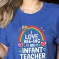 I Love Bee-Ing An Infant Teacher Toddler Teaching Women's Heather T-Shirt Heather True Royal