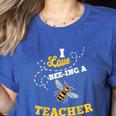 I Love Bee-Ing A Teacher Honey Bee Job Profession Women's Heather T-Shirt Heather True Royal
