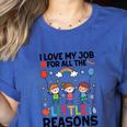 Love Job For Little Reasons Daycare Teacher Graphic Women's Heather T-Shirt Heather True Royal