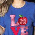 Love Kindergarten Cute Apple School Teacher Women's Heather T-Shirt Heather True Royal Love Kindergarten Cute Apple School Teacher Women's Heather T-Shirt Heather True Royal