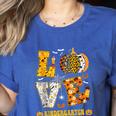 LOVE Kindergarten Pumpkin Teacher Student Halloween Costume Women's Heather T-Shirt Heather True Royal