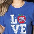 LOVE Kindergarten Teacher Student School Apple Women's Heather T-Shirt Heather True Royal LOVE Kindergarten Teacher Student School Apple Women's Heather T-Shirt Heather True Royal