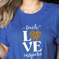 Love Leopard Print Teacher Cheetah School Inspire Teach Women's Heather T-Shirt Heather True Royal Love Leopard Print Teacher Cheetah School Inspire Teach Women's Heather T-Shirt Heather True Royal