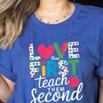 Love Them First Teach Them Second Teacher Student Love Quote Women's Heather T-Shirt Heather True Royal Love Them First Teach Them Second Teacher Student Love Quote Women's Heather T-Shirt Heather True Royal