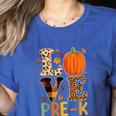 Love Pre-k Teacher Shirts Autumn Fall Pumpkin Fall Leopard Women's Heather T-Shirt Heather True Royal Love Pre-k Teacher Shirts Autumn Fall Pumpkin Fall Leopard Women's Heather T-Shirt Heather True Royal