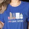 I Love School Supplies Teacher Shirt Women's Heather T-Shirt Heather True Royal I Love School Supplies Teacher Shirt Women's Heather T-Shirt Heather True Royal