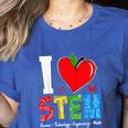 I Love STEM Student Teacher 1st Day Of School Back To School Women's Heather T-Shirt Heather True Royal I Love STEM Student Teacher 1st Day Of School Back To School Women's Heather T-Shirt Heather True Royal