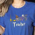Love Teacher Wizards Back To School Halloween Women's Heather T-Shirt Heather True Royal