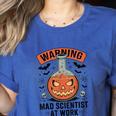 Mad Scientist Pumpkin Science Teacher Halloween Costume Kids Women's Heather T-Shirt Heather True Royal
