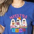 Maestra Pantasmas Conchas Teacher Mexican Halloween Women's Heather T-Shirt Heather True Royal