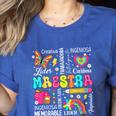 Maestra Spanish Teacher Back To School Maestra De Espanol Women's Heather T-Shirt Heather True Royal Maestra Spanish Teacher Back To School Maestra De Espanol Women's Heather T-Shirt Heather True Royal