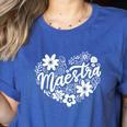 Maestra Spanish Teacher Women's Heather T-Shirt Heather True Royal Maestra Spanish Teacher Women's Heather T-Shirt Heather True Royal