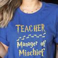 Magical Teacher Manager Of Mischief Birthday Family Party Women's Heather T-Shirt Heather True Royal