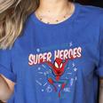 Marvel Spider-Man Teachers Are Super Heroes Women's Heather T-Shirt Heather True Royal Marvel Spider-Man Teachers Are Super Heroes Women's Heather T-Shirt Heather True Royal