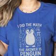 I Did The Math The Answer Is Penguin Math Teacher Women's Heather T-Shirt Heather True Royal I Did The Math The Answer Is Penguin Math Teacher Women's Heather T-Shirt Heather True Royal