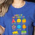 Math Cat Geometry Back To School Mathematics Teacher Women's Heather T-Shirt Heather True Royal