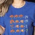 Math Number Thanksgiving Count Answer Pie Turkey Teacher Women's Heather T-Shirt Heather True Royal