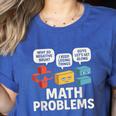 Math Problems Symbols Teacher Back To School Girl Boy Women's Heather T-Shirt Heather True Royal