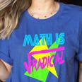 Math Is Radical Retro 80s Vintage Algebra Teacher Women's Heather T-Shirt Heather True Royal Math Is Radical Retro 80s Vintage Algebra Teacher Women's Heather T-Shirt Heather True Royal