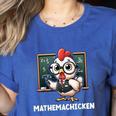 Math Teacher Chicken Mathemachicken Pun Women's Heather T-Shirt Heather True Royal Math Teacher Chicken Mathemachicken Pun Women's Heather T-Shirt Heather True Royal