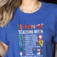 Math Teacher Christmas 12 Days Of Teaching Math Christmas Women's Heather T-Shirt Heather True Royal