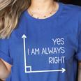 Math Teacher Geometry Angle Pun I'm Yes Always Right Women's Heather T-Shirt Heather True Royal Math Teacher Geometry Angle Pun I'm Yes Always Right Women's Heather T-Shirt Heather True Royal