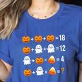 Math Teacher Halloween Equation Pumpkin Ghost Candy Corn Women's Heather T-Shirt Heather True Royal Math Teacher Halloween Equation Pumpkin Ghost Candy Corn Women's Heather T-Shirt Heather True Royal