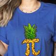 Math Teacher Hawaiian Shirts Pineapple Pi Day Symbol Women's Heather T-Shirt Heather True Royal