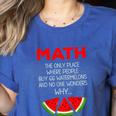 Math Watermelon Calculation Joke Teacher Student Women's Heather T-Shirt Heather True Royal Math Watermelon Calculation Joke Teacher Student Women's Heather T-Shirt Heather True Royal
