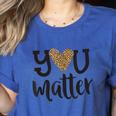 You Matter Leopard Print Teacher Kind Counselor Kindness Women's Heather T-Shirt Heather True Royal You Matter Leopard Print Teacher Kind Counselor Kindness Women's Heather T-Shirt Heather True Royal