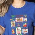 Merry And Bright Christmas Gingerbread Santa Book Teacher Women's Heather T-Shirt Heather True Royal Merry And Bright Christmas Gingerbread Santa Book Teacher Women's Heather T-Shirt Heather True Royal