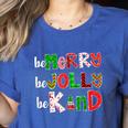 Be Merry Be Jolly Be Kind Merry Christmas Teacher Xmas Pjs Women's Heather T-Shirt Heather True Royal Be Merry Be Jolly Be Kind Merry Christmas Teacher Xmas Pjs Women's Heather T-Shirt Heather True Royal