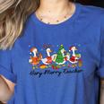 Very Merry Teacher Christmas Goose Silly Holiday Party Women's Heather T-Shirt Heather True Royal
