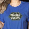 Middle School Camo Retro Back To School Teachers Women's Heather T-Shirt Heather True Royal