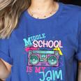 Middle School Is My Jam Cute Teacher Shirt 80's 90's Styl Women's Heather T-Shirt Heather True Royal