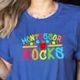 Montessori Rocks Montessori Teacher Back To School Women's Heather T-Shirt Heather True Royal