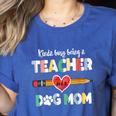 Mothers Day For Teacher Dog Lover Dog Mom Teacher Women's Heather T-Shirt Heather True Royal