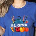 Ms Johnson Personalized Name Back To School Teacher For Men Women Kids Women's Heather T-Shirt Heather True Royal