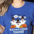 Multilingual Learner Teacher Spooky Halloween ESL Teacher Women's Heather T-Shirt Heather True Royal Multilingual Learner Teacher Spooky Halloween ESL Teacher Women's Heather T-Shirt Heather True Royal