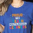 Multilingual Teacher Linguist Language ESL Teaching Women's Heather T-Shirt Heather True Royal Multilingual Teacher Linguist Language ESL Teaching Women's Heather T-Shirt Heather True Royal