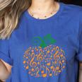 Music Notes Pumpkin Music Teacher Halloween Women's Heather T-Shirt Heather True Royal